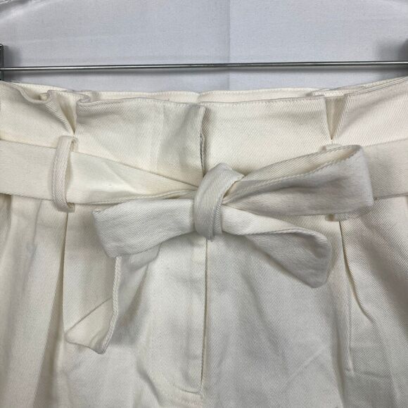 NWT Sadie & Sage Shorts Women Sz S White Twill Cotton Stretch‎ Belted Paperbag - Picture 2 of 12